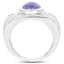 3.55 Carat Genuine Tanzanite Sterling Silver Engagement Ring