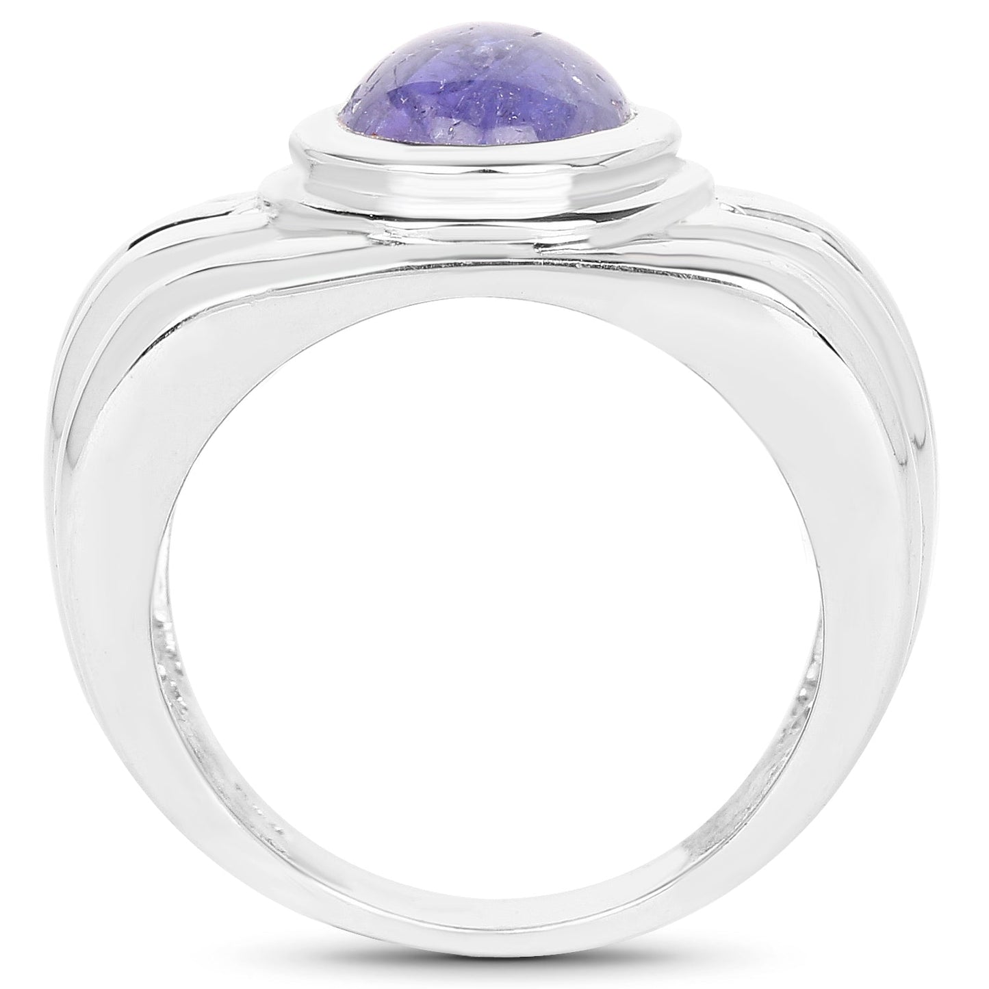 3.55 Carat Genuine Tanzanite Sterling Silver Engagement Ring