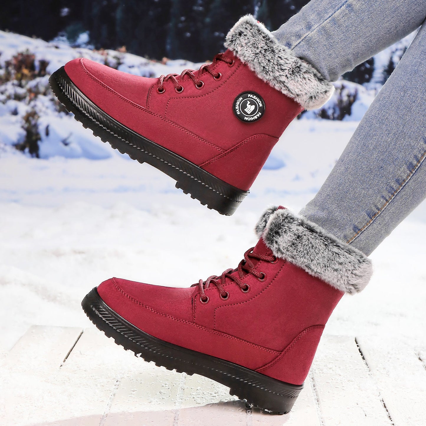 Bottes sauvages en coton doux pour femmes