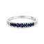 Bague en Or Blanc 14K avec Saphir Bleu de 0,45 Carat et Diamants Blancs