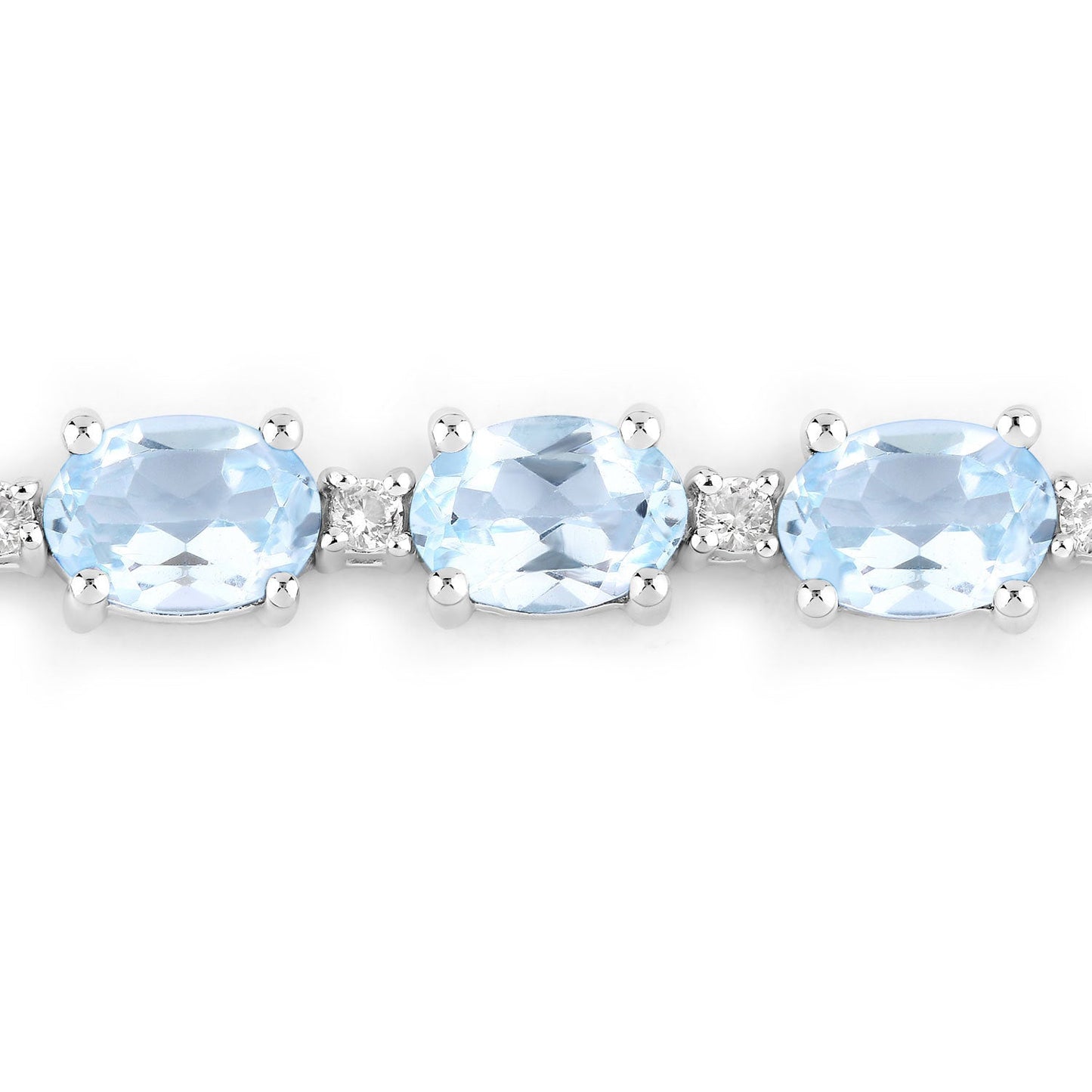 Pulsera de plata esterlina con topacio azul y topacio blanco de 12.83 quilates
