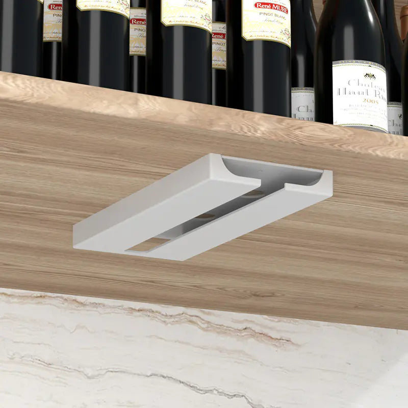 Under Shelf Wine Glass Holder Rack - No Drill Needed