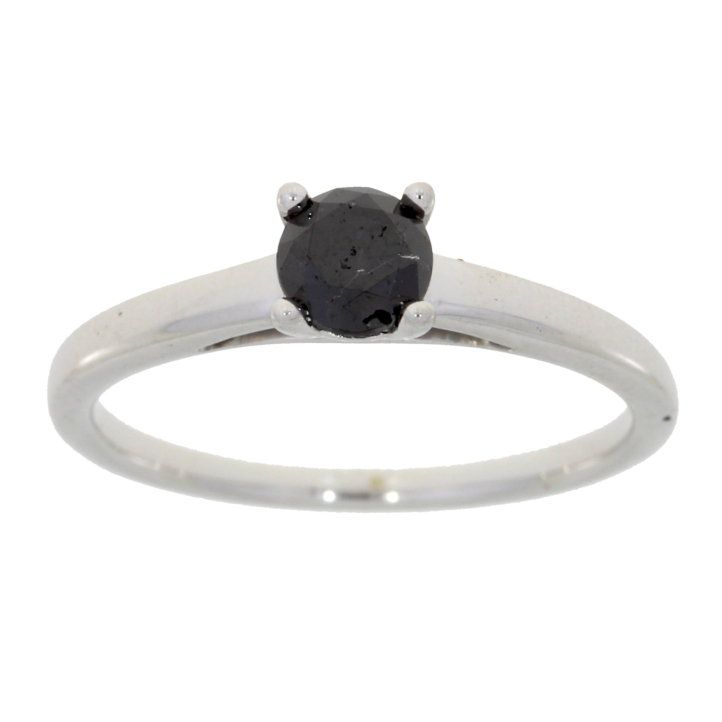 Bague de fiançailles élégante en diamant noir de 0,50 ct en argent sterling