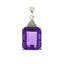 Amethyst Diamond Fashion Pendant in 10KT White Gold