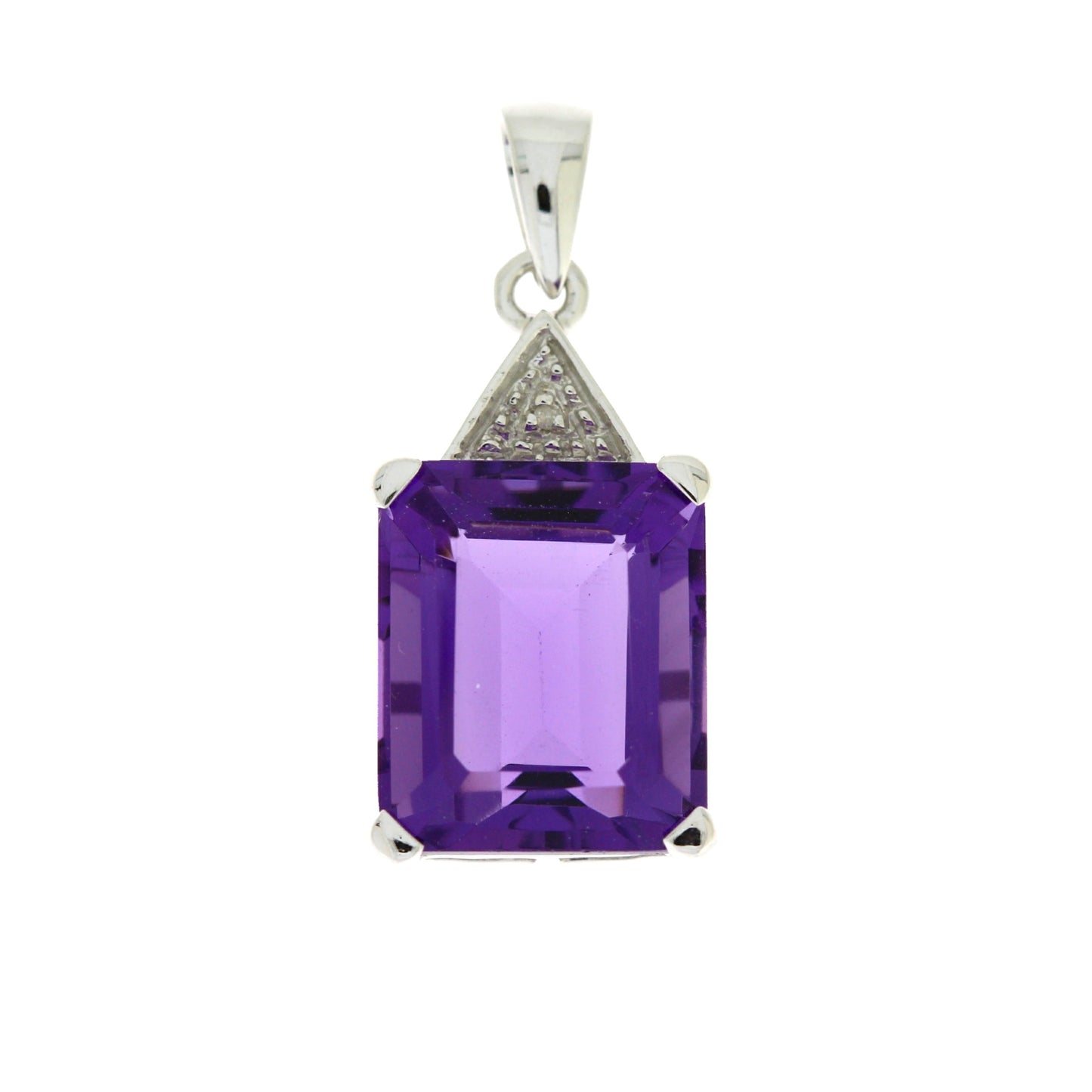 Amethyst Diamond Fashion Pendant in 10KT White Gold