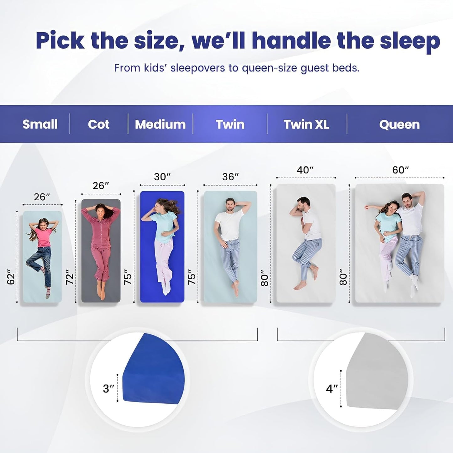 Hazli Ultra Comfort Air-Cell Memory Foam Camping Mattress