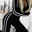 Plus Size Stripe Zip-Front Long Sleeve Jumpsuit