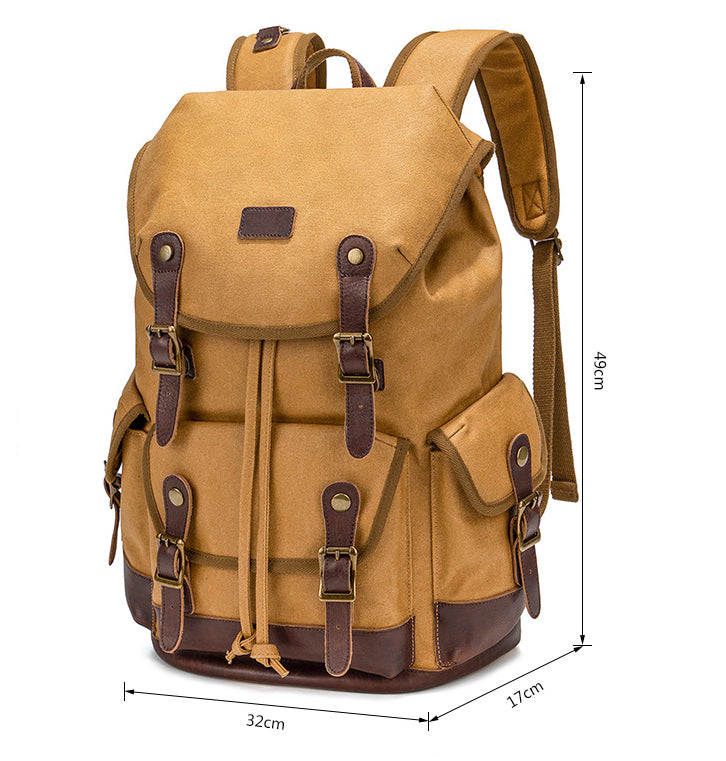 Mochila de Senderismo Vintage Impermeable de Gran Capacidad