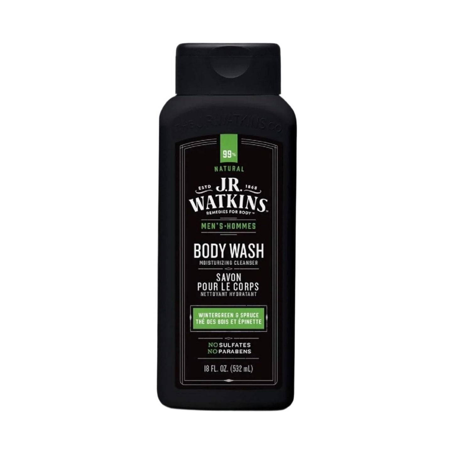 Gel douche J.R. Watkins pour hommes - Wintergreen & Épinette - 18 oz