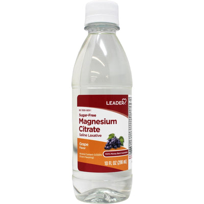 Leader Citrate de Magnésium Laxatif Salin, Saveur Raisin Sans Sucre 10 Fl Oz