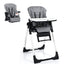 Chaise haute rehausseur ajustable 4 en 1 - Gris