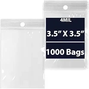 Sacs de rangement alimentaires à fermeture éclair premium - 3,5" x 3,5" - 1000 unités
