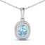 1.35 Carat Aquamarine and Diamond 14K White Gold Pendant