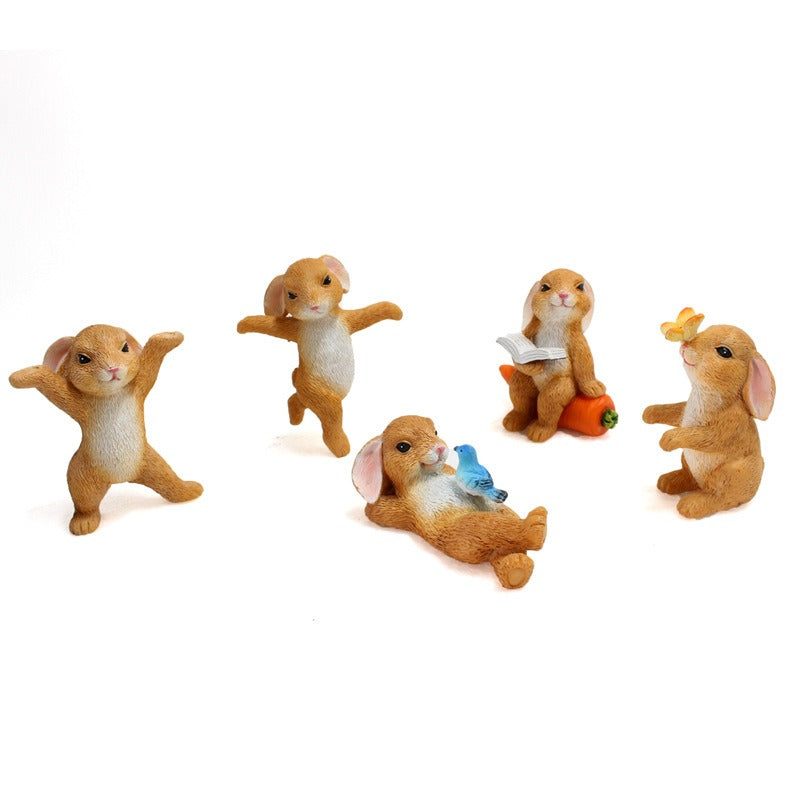Charming Resin Rabbit Figurine for Garden Decor