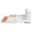 Queen Size Mobile Murphy Bed with Drawer and Little Shelves on Each Side White - Korvel