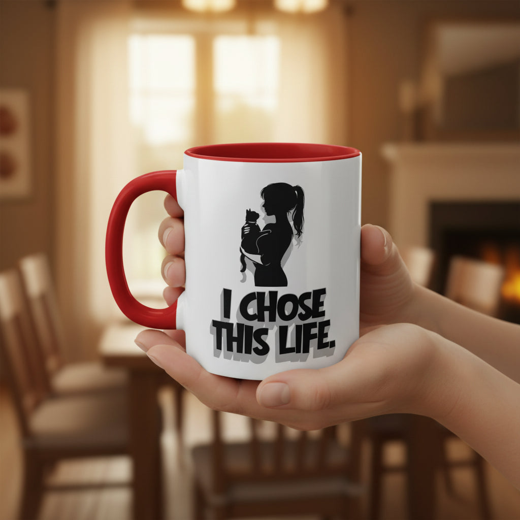 J'ai Choisi Cette Vie Tasse de Femme Amoureuse des Chats | Tasse à Café Sassy
