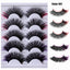 Colorful Fried 5 Pairs Of False Eyelashes Multi-Layer Thick Cross Mink Hair Eyelashes 8D FLUFFY - Korvel
