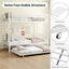 Cama litera resistente de dos camas individuales con cama nido - Blanca