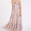 Floral Smocked Back Ruffled Hem Maxi Cami Dress