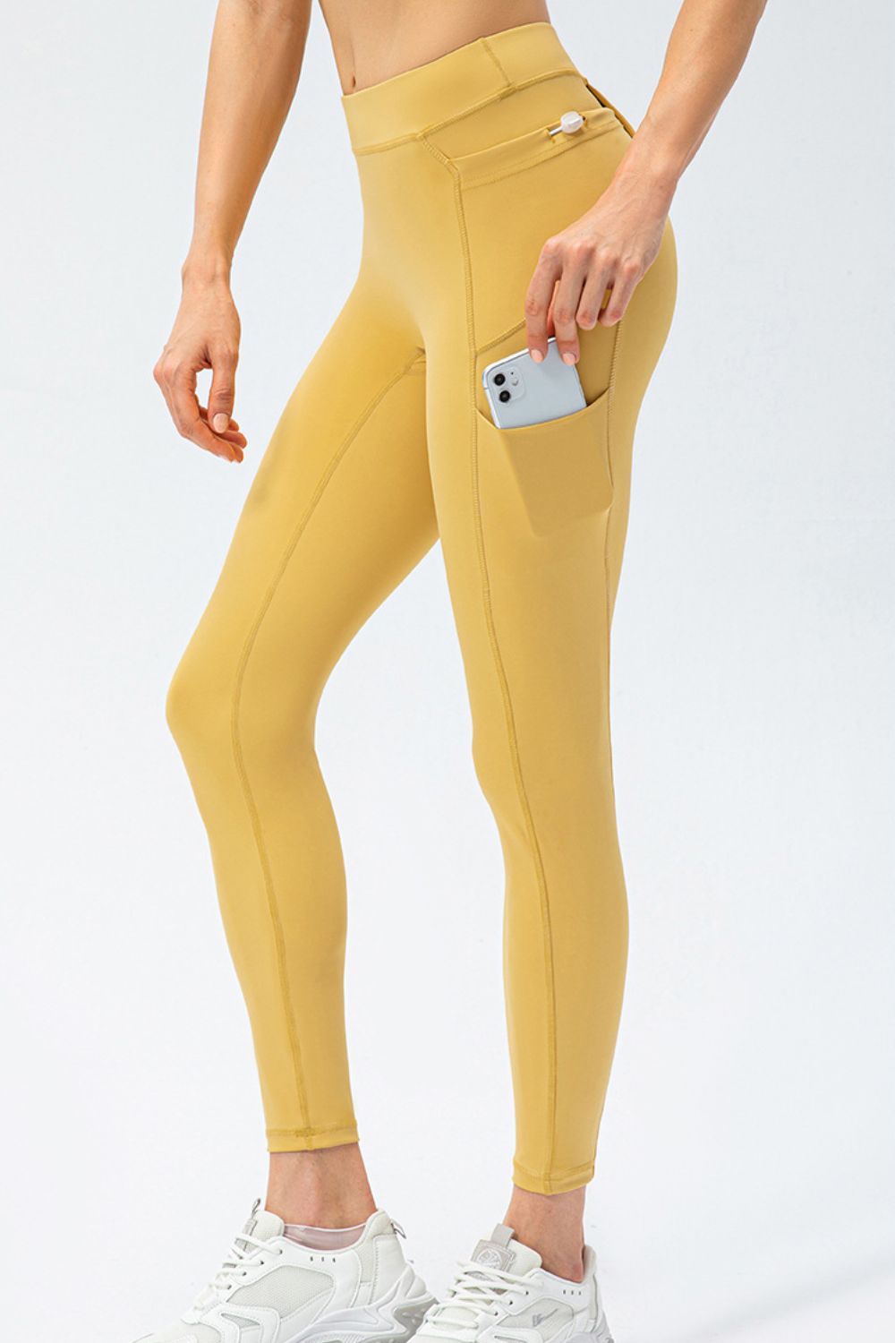 Pantalons de sport longs taille haute slim fit grande taille avec poches