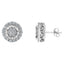Pendientes de Clúster de Diamantes de Plata Esterlina