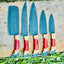 Premium Japanese Chef Knife Set – 13" Hand-Forged Stainless Steel with Olivewood Handle & Leather Sheath - Korvel