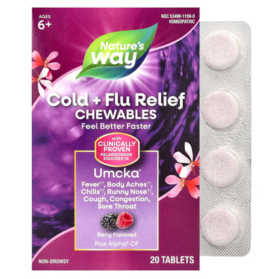 Comprimés à mâcher Umcka Cold+Flu de Nature's Way - Saveur Baie