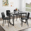 Dining Chairs Set of 4, Modern Kitchen Dining Room Chairs, PU Dining Chair Upholstered Cushion Seat and Sturdy Metal Legs - Korvel