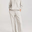 Collared Sweatshirt and High Waist Pants Active Set