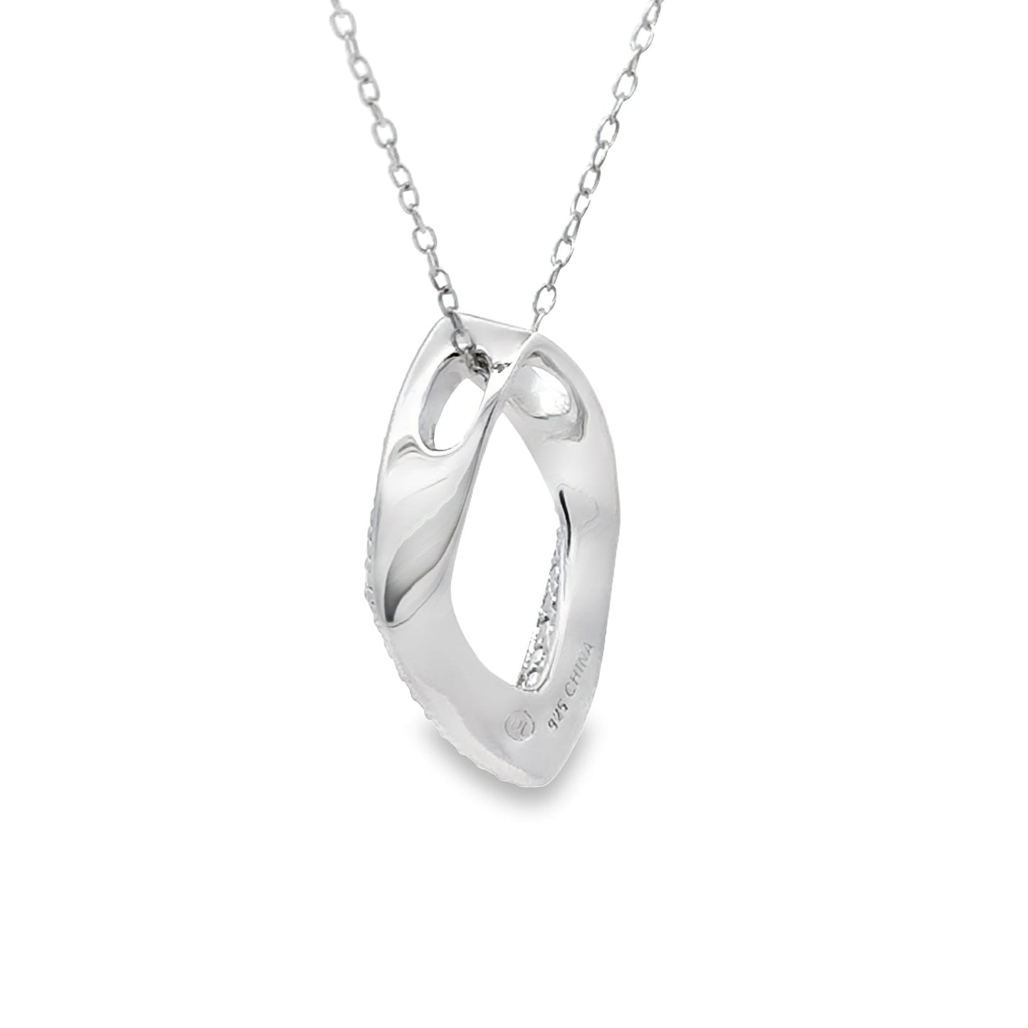 Colgante de Moda de Diamante Genuino en Plata de Ley