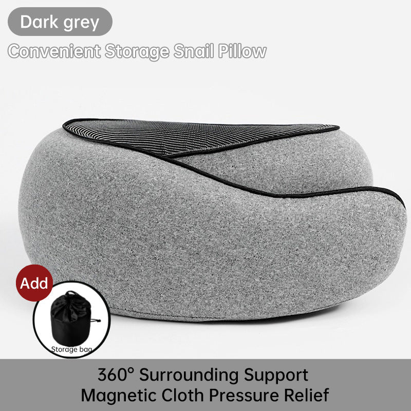 Premium Memory Foam Travel Neck Pillow - Snail Style