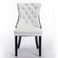 Tufted Solid Wood Dining Chairs - 2-Piece Set in White and Black
