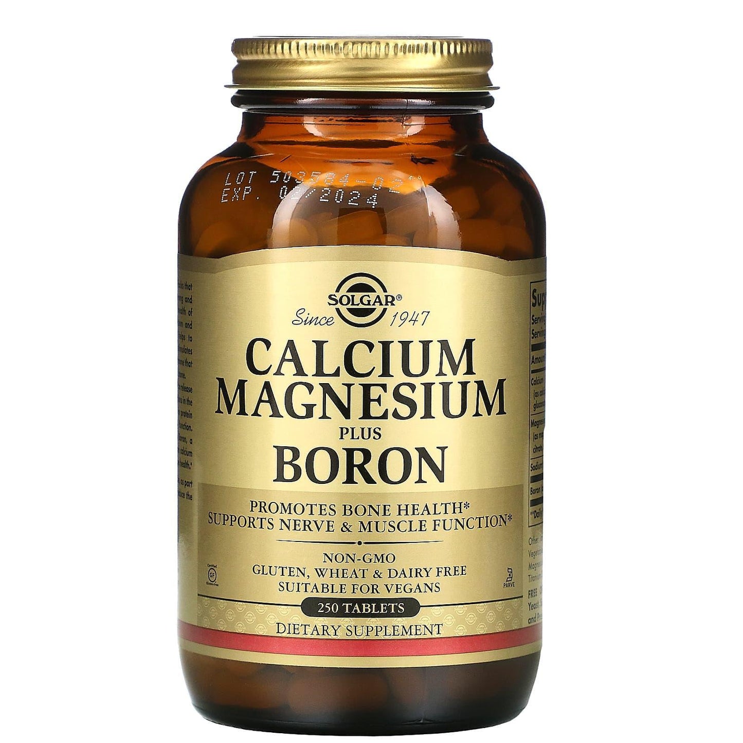Solgar Calcium Magnesium Plus Boron - 250 Tablets