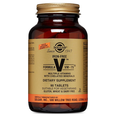 Solgar Fórmula VM-75 Sin Hierro, 90 Tabletas - Multivitamínico Premium