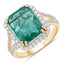 Bague en Or 14K avec Émeraude Zambienne et Diamants Certifiés IGI de 6,96 Carats