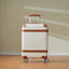 Hardshell Luggage Sets 3 Piece double spinner 8 wheels Suitcase with TSA Lock Lightweight 20''24''28'' White + ABS - Korvel