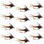 Hot Orange Copper John Nymph Flies - 12 Pack for Fly Fishing - Size 12 - Korvel