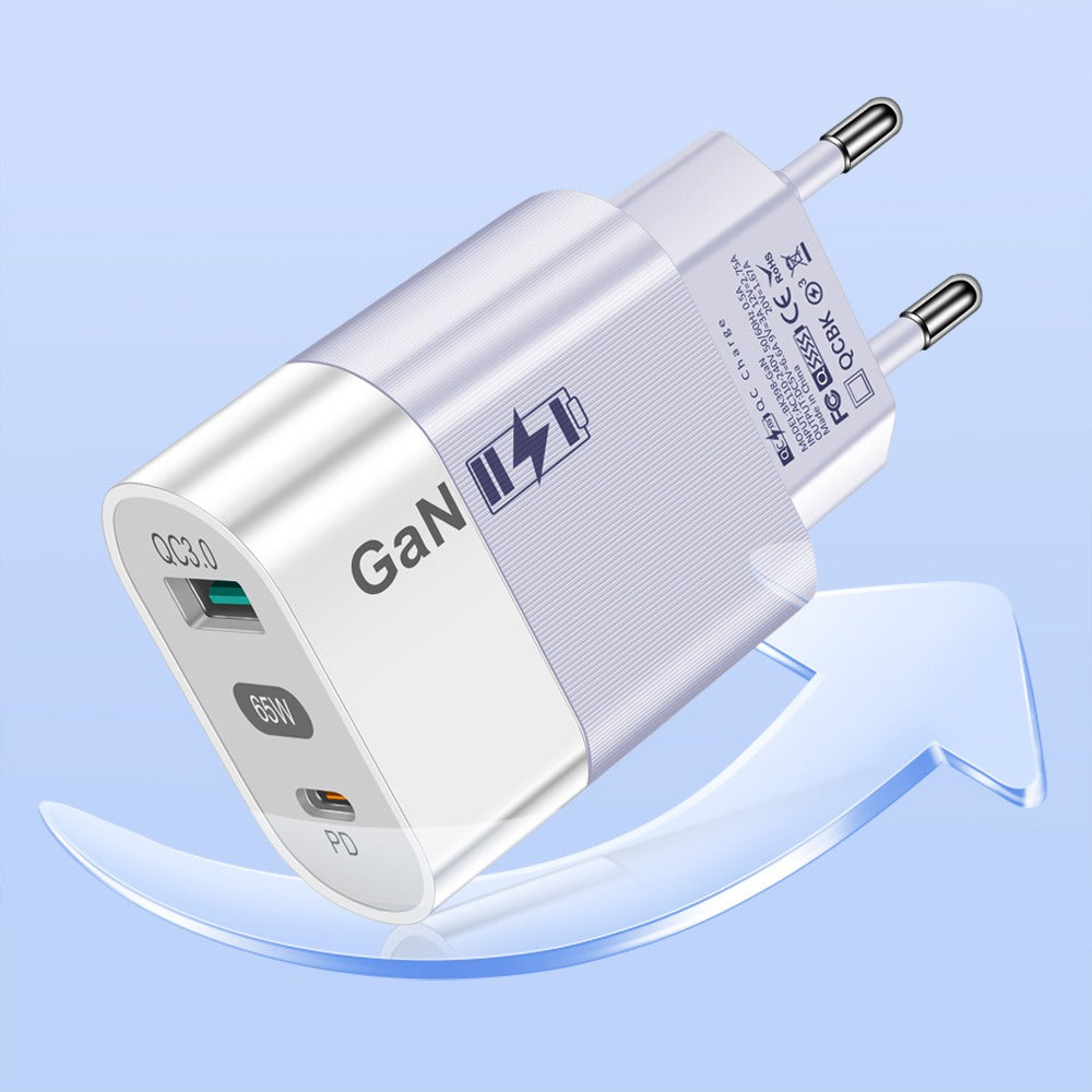 65W Gallium Nitride Charger GaN Charging Source Fast Charging Phone Charging Head - Korvel