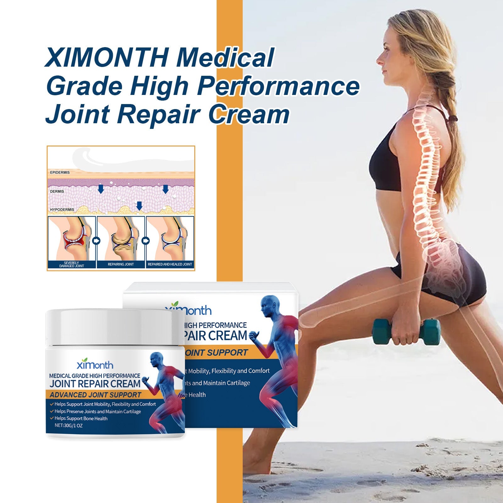 Medical Grade High Performance Joint Repair Cream, Relieve Wrist Knee Lumbar Shoulder And Neck Joint Pain Care Cream - Korvel