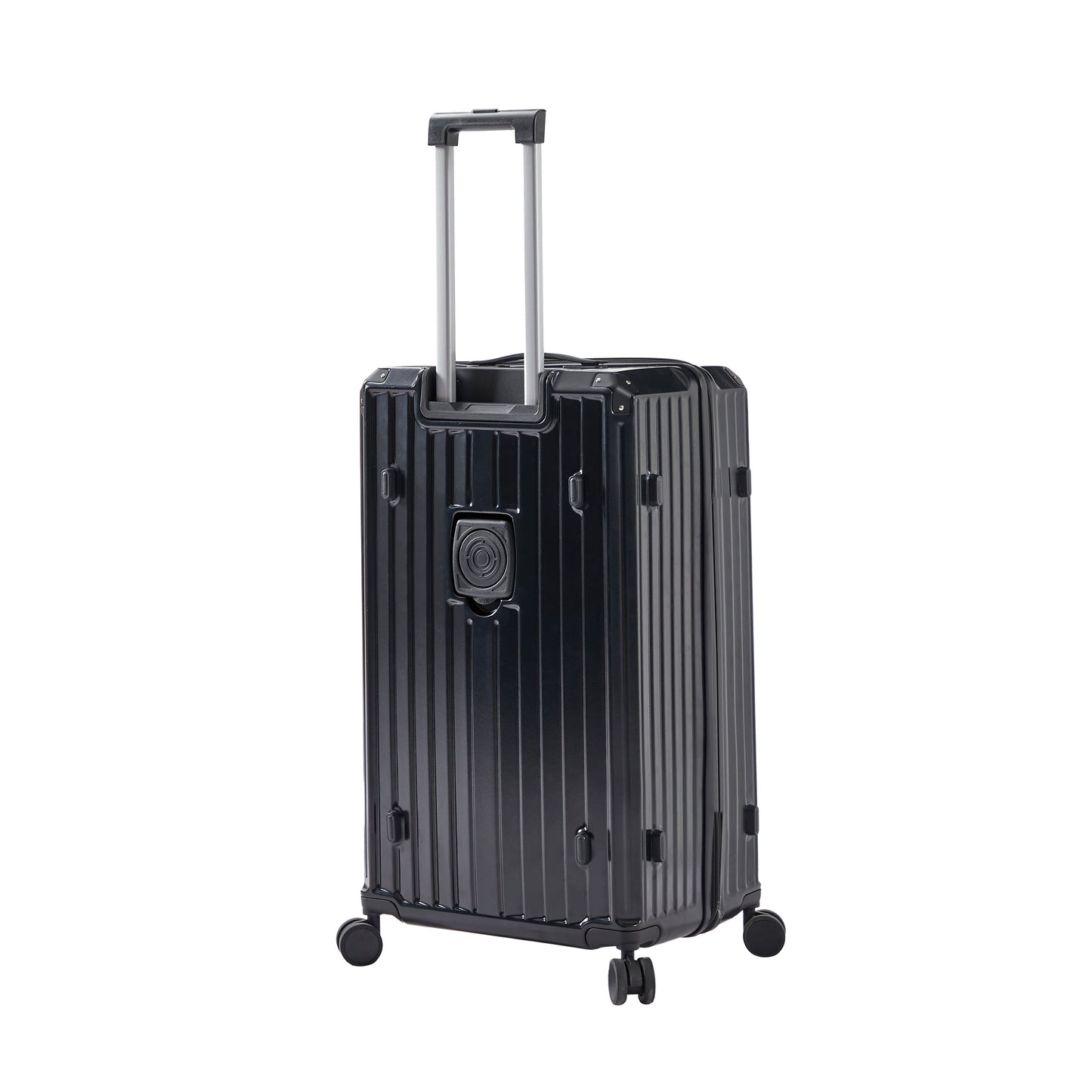 Luggage Set 4 pcs (20"/24"/29"/Travel Bag), PC+ABS Durable Lightweight Luggage with Collapsible Cup Holder TSA Lock, Black - Korvel