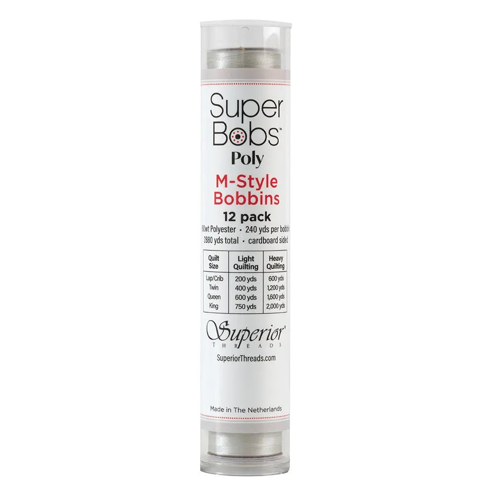 Bobinas Pre-enrolladas Super Bobs Poly #623 Plata M-Style Paquete de 12
