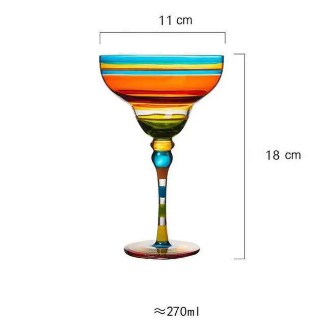 Colorful Wine Glasses Cups Cocktail Goblet Champagne Cup Glasses Bar Party Home DrinkWare Wedding Gifts Kitchen Accessories NEW - Korvel