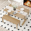 TREXM 3-piece retro dining table, rectangular stand table, and 2 4-person wooden stools (made of natural wood) - Korvel