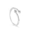 .925 Sterling Silver Diamond Double Arrowhead Open Ring - Size 6