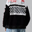 Veste à zip avec lettres et épaules tombantes