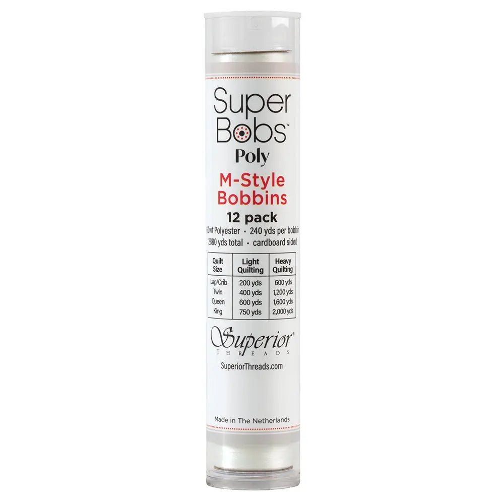 Bobinas Super Bobs Poly #624 Blanco Natural M-Style Paquete de 12