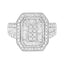 .925 Sterling Silver Round and Baguette Diamond Cathedral Ring - Size 7