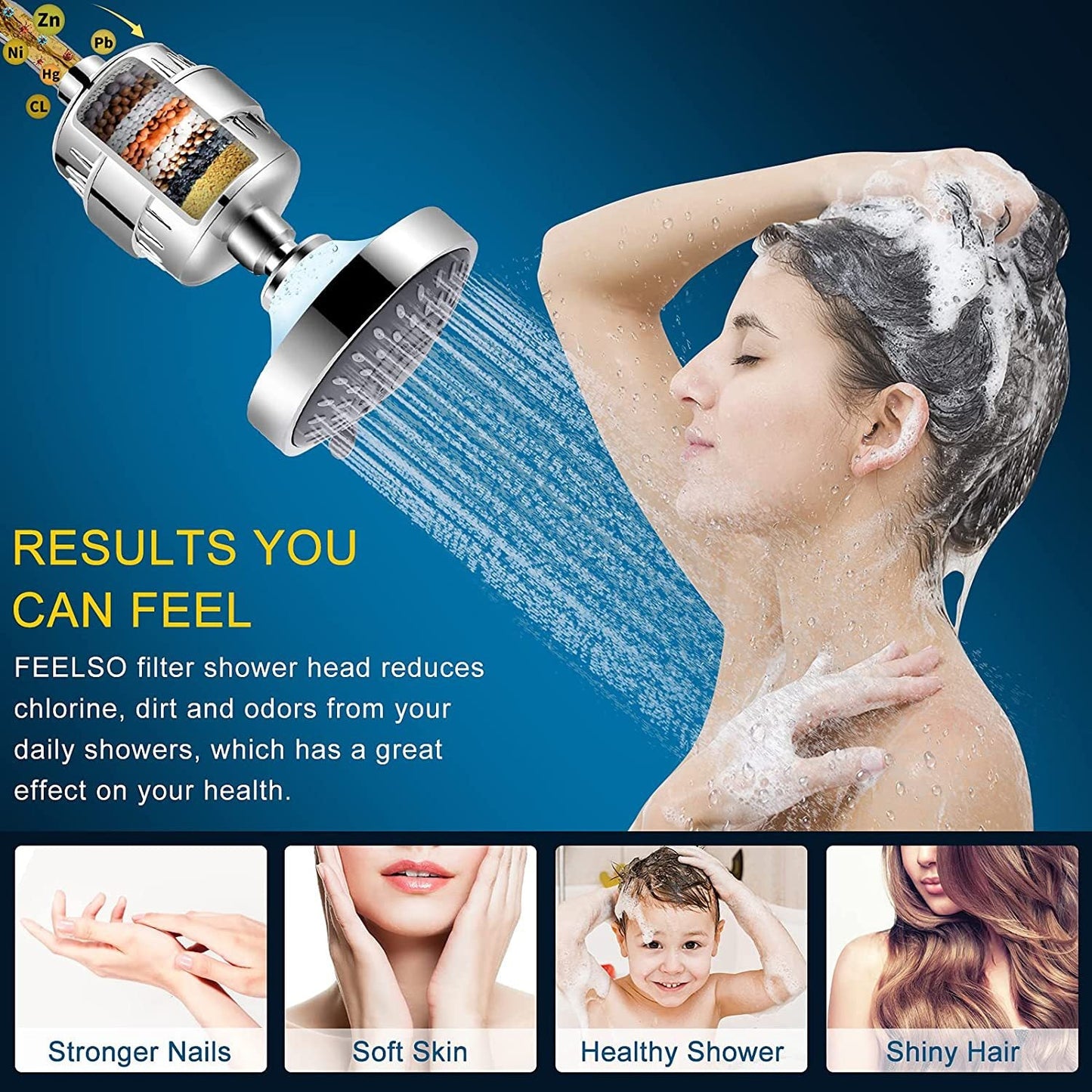 Shower Set With Filter Shower Head Set Combination High-Pressure Nozzle Beauty Care With Water Filter - Korvel