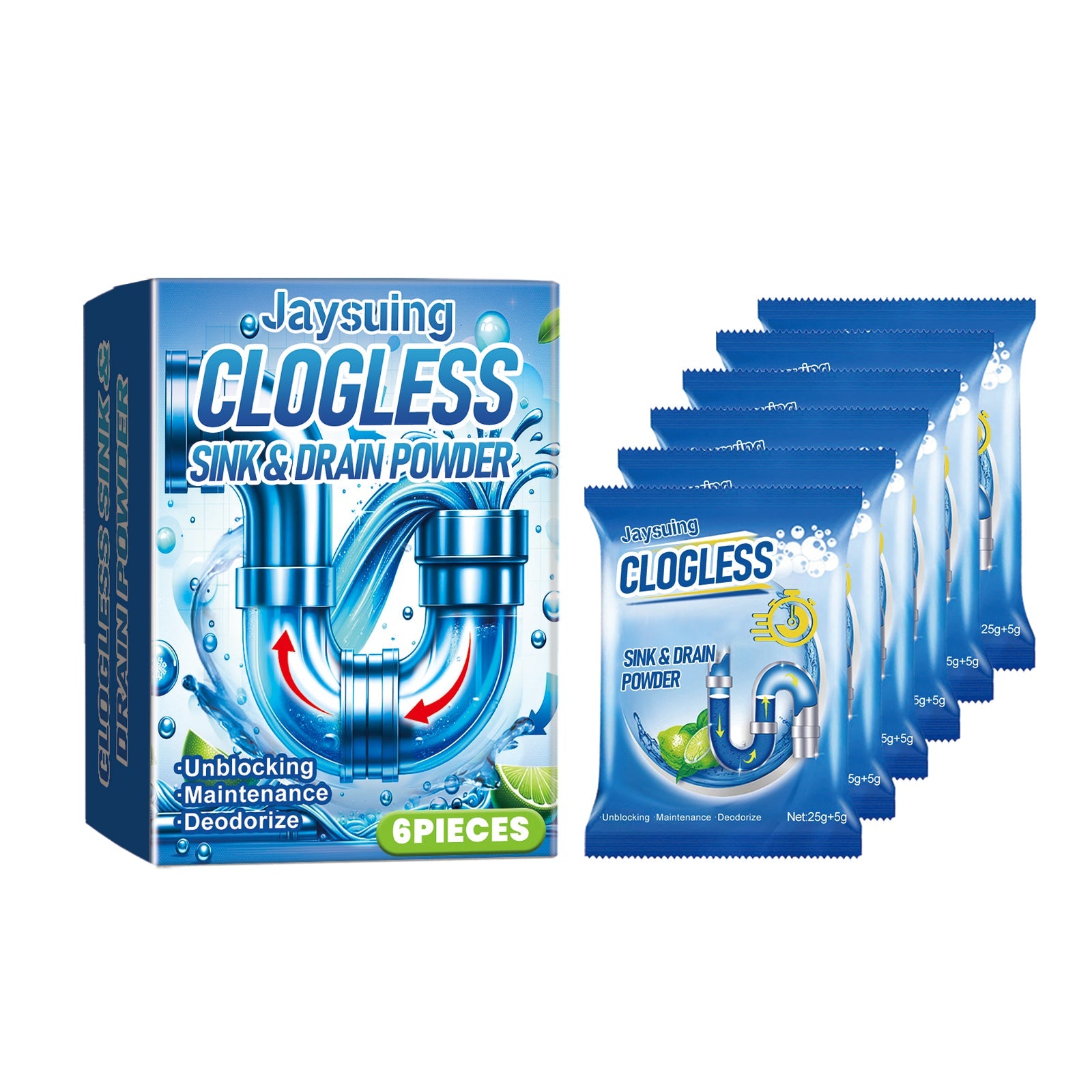 Pipeline Dredging Cleaning Powder To Dissolve And Dredging Sewage And Drain Grease Blocking Deodorant Powder - Korvel