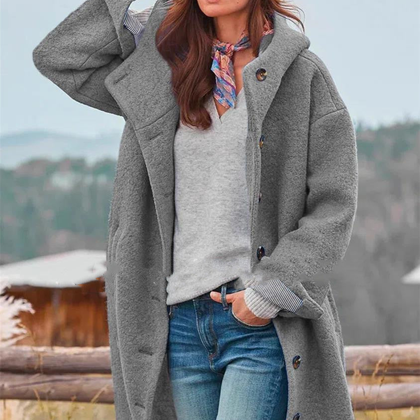 Women's Thickened Tweed Medium-Length Trench Coat